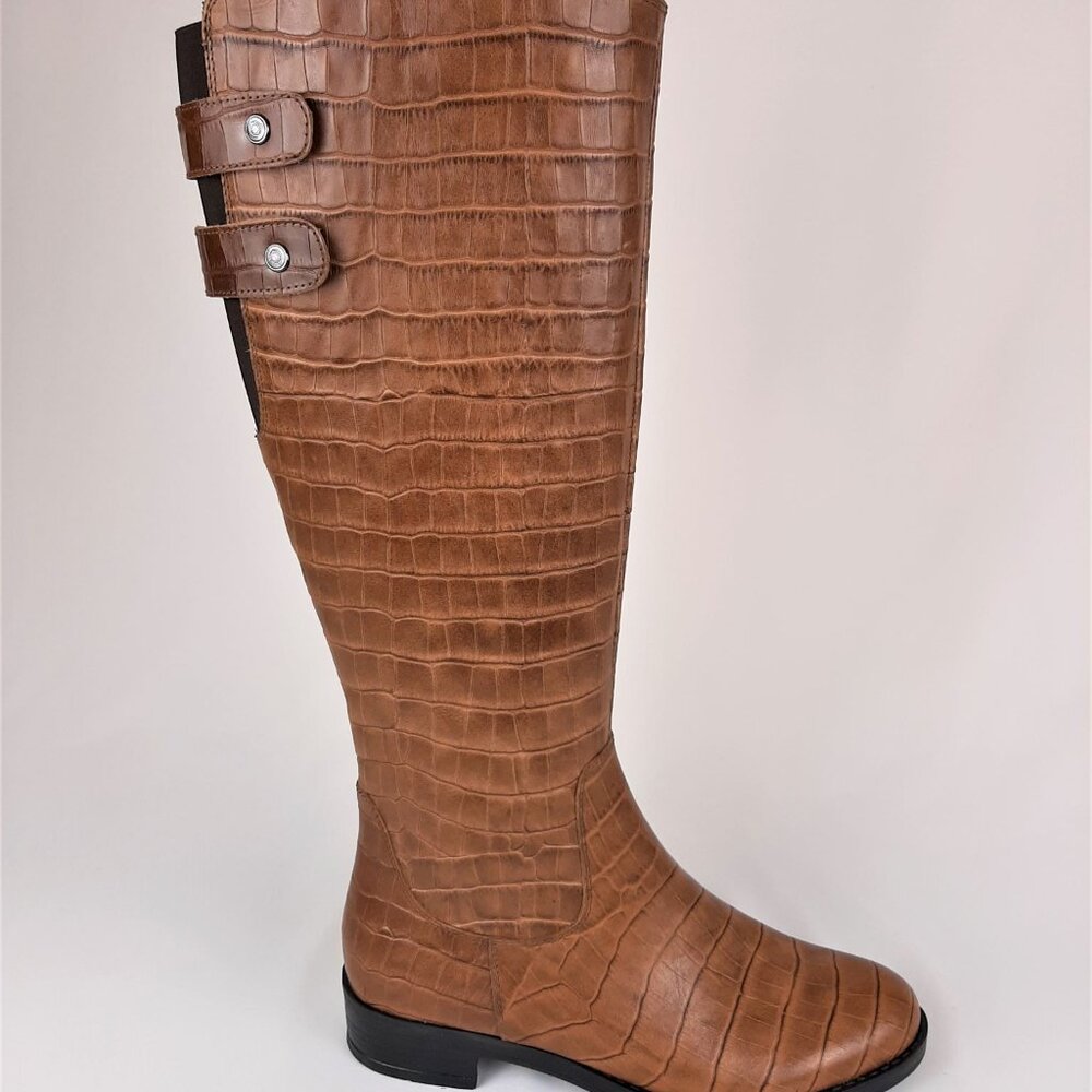 Brown Leather High Boots with Buckles